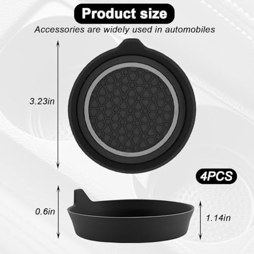 HZEL 4PCS 2.75 Inch PVC Car Cup Holder Coasters - Image 2