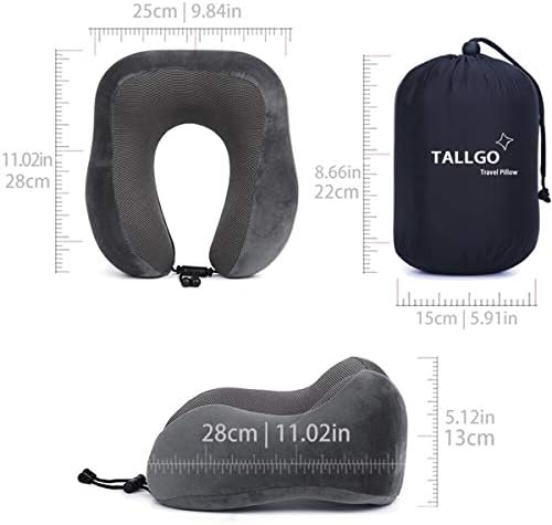 TALLGO Travel Pillow, Best Memory Foam Neck Pillow Head Support Soft Pillow - Image 4