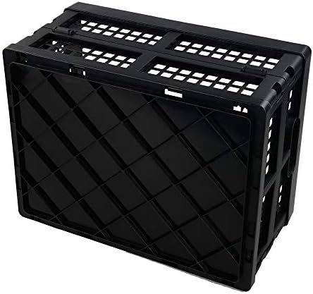 Saedy 16 L Black Folding Storage Crate, 2 Packs Plastic Collapsible Crates - Image 6