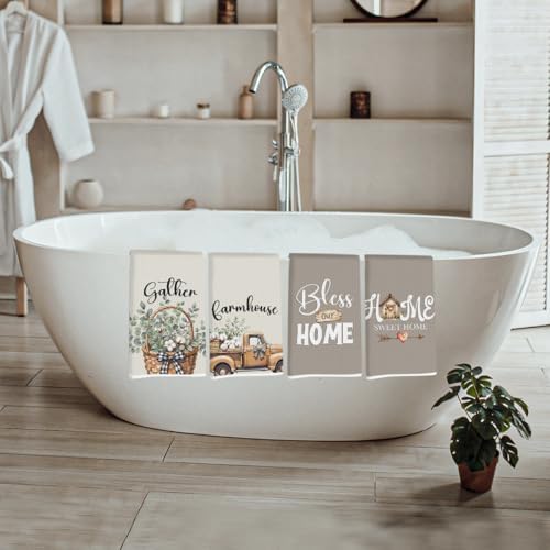 Lovdazzles 4 Pcs Pastoral Eucalyptus Kitchen Towels Tea Towel - Image 5