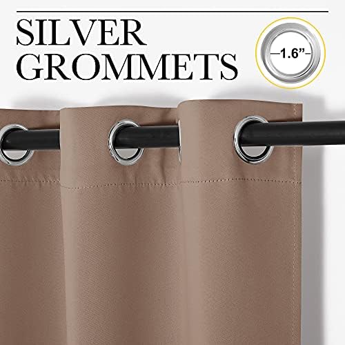 NICETOWN Window Drapes Blackout Curtains, 1 Pair, 34 by 84-inch, Cappuccino - Image 3