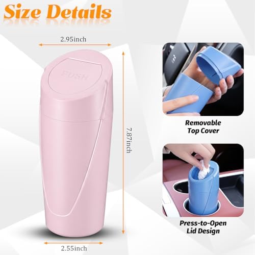 Car Trash Bin with Lid, Leak-Proof Portable Vehicle Cup Holder Garbage Can - Image 2