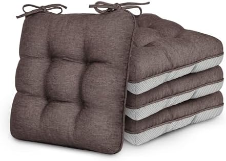 Love's cabin Memory Foam Chair Cushions Set of 4, 15.5 Inch by Lovescabin