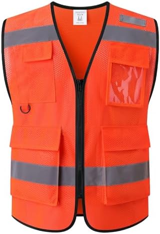 Safety Vest for Men Women Hi Vis Vest by HATAUNKI