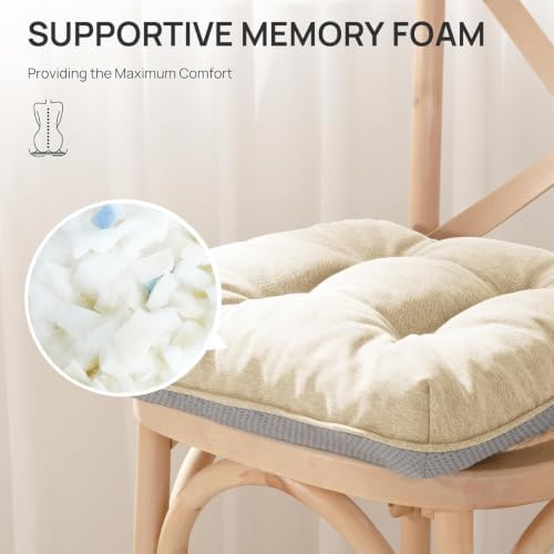 Love's cabin Memory Foam Chair Cushions Set of 4, 19 Inch - Image 3
