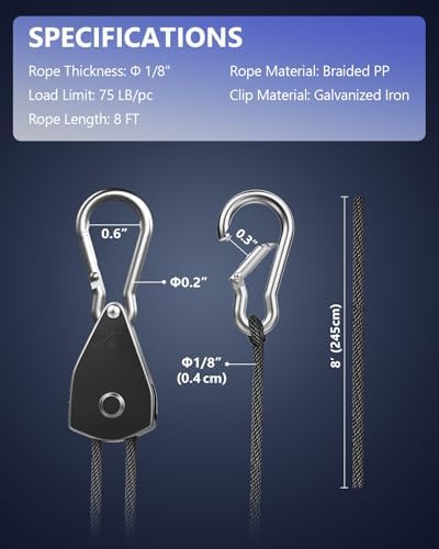 Retractable Heavy Duty Ratchet Tie Down Straps 1/8" 8 Pack, 8ft Tie-Down - Image 7