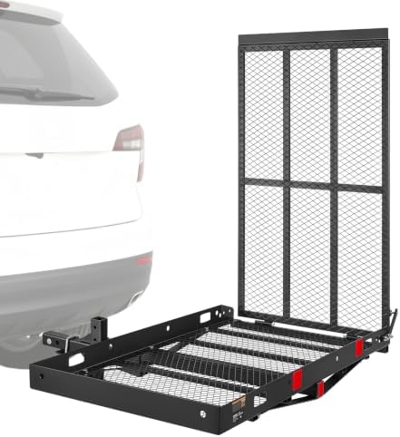 VEVOR Hitch Mount Wheelchair Carrier Height Adjustable, 500LBS Steel Mobility by VEVOR