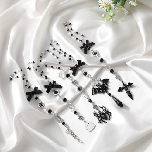 Black Crystal Car Rearview Mirror Charm - Image 5