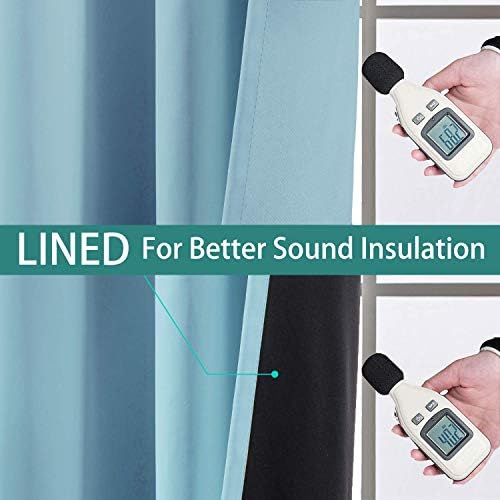 Yakamok Sky Blue Blackout Patio Door Curtain Panels W100 x L84, 1 Panel - Image 4