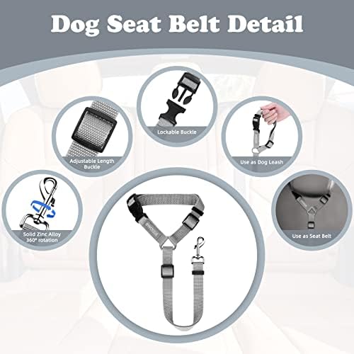BWOGUE Dog Seat Belt for Car, Headrest Restraint Lead, Non-Elastic - Image 3