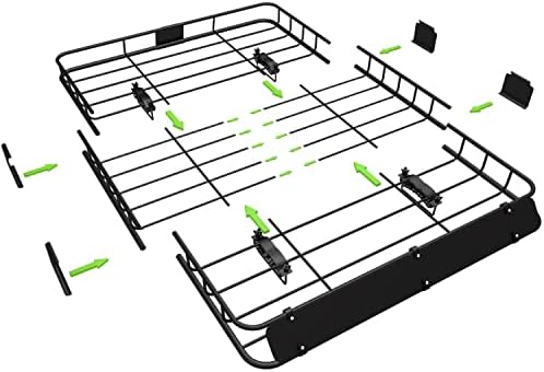 WEIZE 54" x 34" x 6" 200lb Heavy Duty Roof Rack Carrier Basket - Image 6