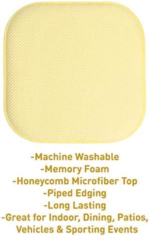 Sweet Home Collection Chair Cushion Memory Foam Pads Honeycomb Pattern Slip Non - Image 3