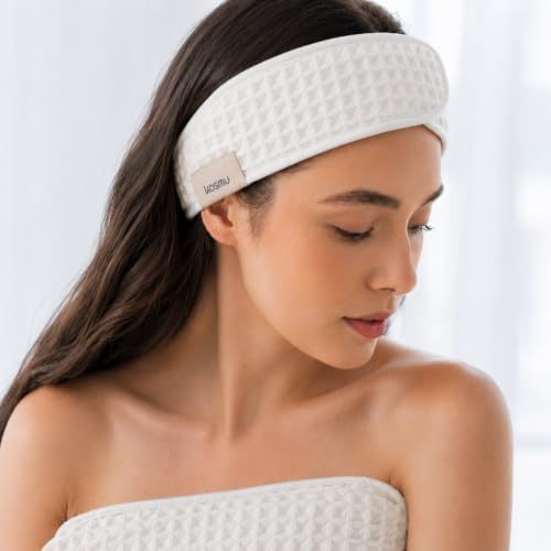 Luxury Organic Japanese Cotton Waffle Spa Headband - Image 3