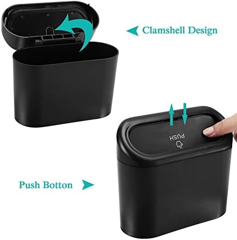 Accmor Car Trash Can with Lid, Mini Auto Dustbin Garbage Organizer with 30 Pcs - Image 4