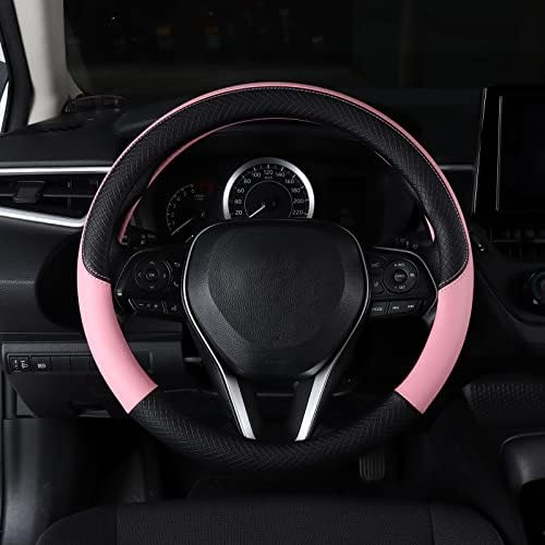 Auto Car Leather Steering Wheel Cover Anti Slip Wrap 15" - Image 2