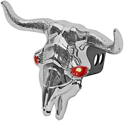 Bully CR-402L Chrome Bull Skull Trailer Truck Towing Hitch Receiver Cover by Bully