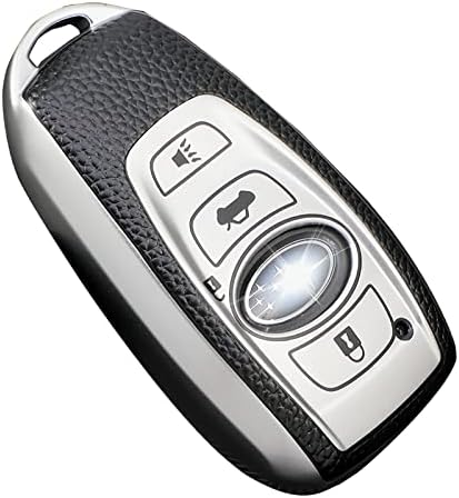 Subaru Key Fob Cover, Premium Soft TPU Leather Full Cover Protection Case by Cacacar
