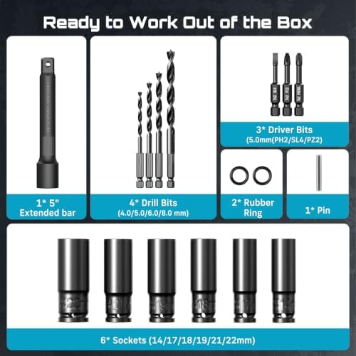 Seesii Impact Wrench & Impact Driver Combo Kit - Image 5