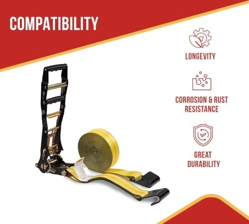 Mytee Products 2" x30' Ratchet Tie-Down Straps - Image 2