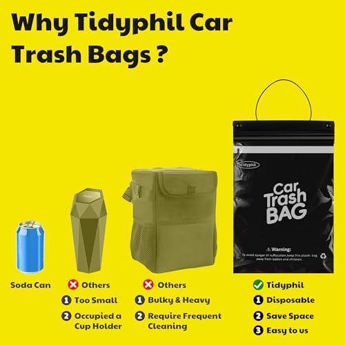 50 Bags Hanging Car Trash Bags Disposable, 2 Gallon Car Garbage Bags. Black - Image 3