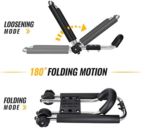Kayak Roof Rack for 2 Kayaks Foldable Stainless Steel J-Bar Rack Roof Top Mount - Image 3