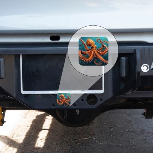 Hitch Cover Fits for 2-Inch Hitch, Majestic Octopus Gracefully Swimming in The - Image 5