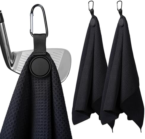 Magnetic Golf Towel with Clip, 23.6"x15.7" Large Size by MINGLITAI