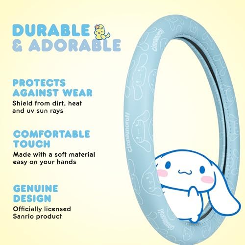 Cinnamoroll Steering Wheel Cover, Official Sanrio Car Steering Wheel Cover - Image 3