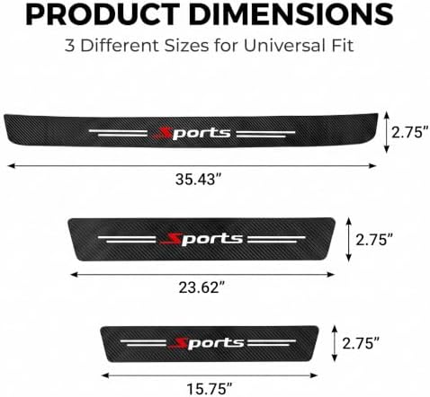 9 PCS Car Door Entry Sill Protector, Sports Carbon Fiber Style Anti‑Scratch - Image 2
