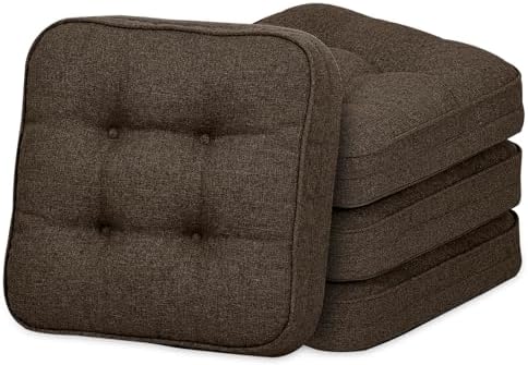 GOFORIT Chair Cushions Set of 4, Tufted Shredded Memory Foam Chair Pads by Unknown