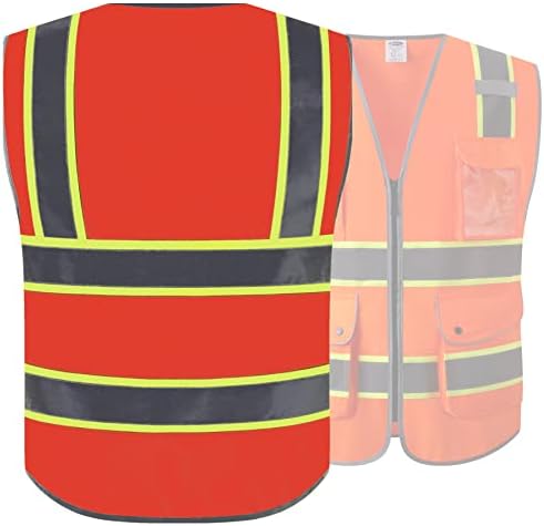 JKSafety Safety Vest for Men Women Reflective Hi Vis JK901 Orange 2XL - Image 2