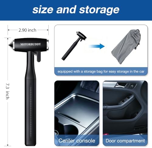 MOTORBUDDY Car Window Breaker Seatbelt Cutter and Emergency Glass Breaker - Image 4