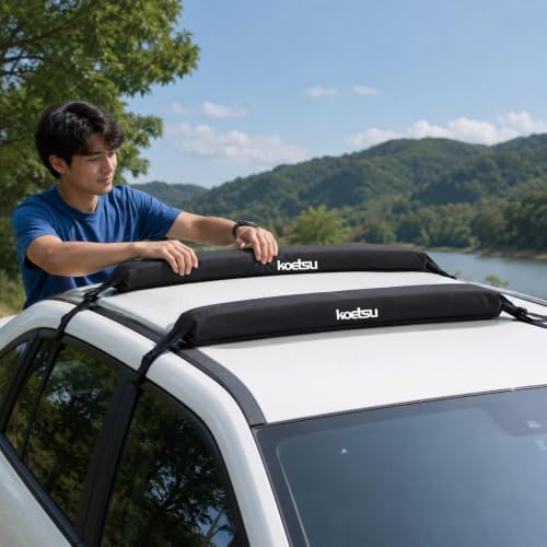 SM SunniMix 2 Pieces Car Roof Rack Pads Car Soft Crossbar Pads Universal - Image 2
