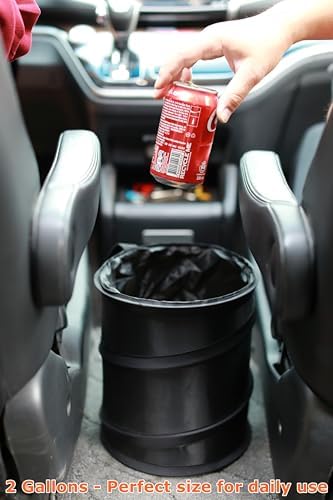 Ginsco 2Packs 2 Gallons New Leakproof Car Trash Can, Compact Trash Can Pop-up - Image 3