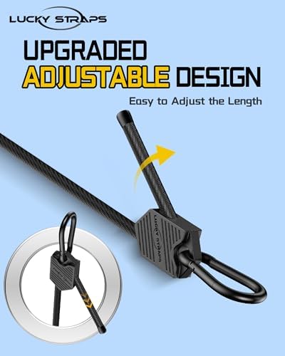 Lucky Straps 60" Black Adjustable Carabiner Bungee Cords - Image 3