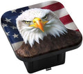 Swono Bald Eagle Rubber Hitch Covers Angry Bald Eagle American Flag Trailer by Swono