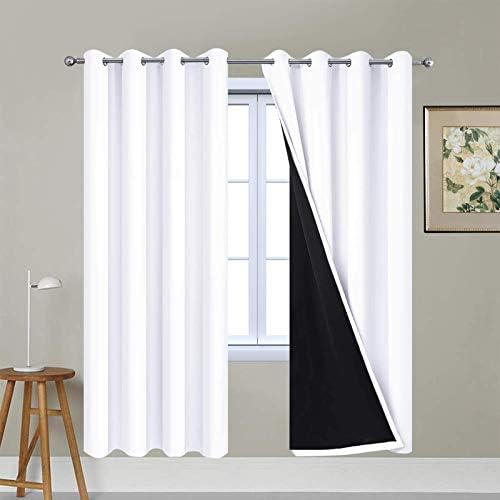 Yakamok Pure White 100% Blackout Curtains 72 Inches Long 52" Wide 2 Panel by Yakamok