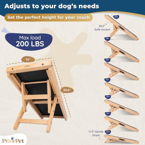 Dog Ramp for Couch – Non-Slip, Sturdy Build Foldable Wooden Dog Ramp – Supports - Image 5