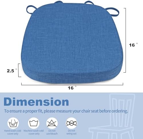 BUYUE Thickened 2.5" Dining Chair Cushions Set of 6, U-Shape High Density Foam - Image 3