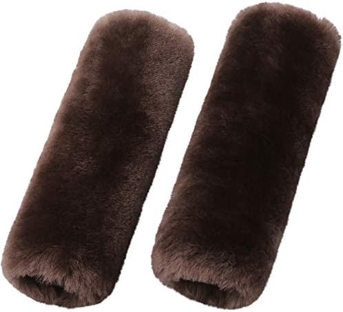 OGLAND 2 Pack Sheepskin Car Seat Belt Cover Pads | Wool Seatbelt Cushions by OGLAND