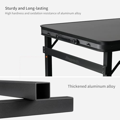 Folding Camping Table 3.3Ft X 2Ft, Aluminum Portable Adjustable Fold Table - Image 5