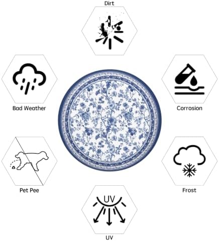 Blue Floral Spare Tire Cover 15 Inch Chinoiserie Wheel Protectors Cover - Image 5