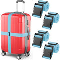 Luggage Straps - Blue, 2 Inches Wide, 4 Pack - Adjustable Nylon Belt by MIFFLIN