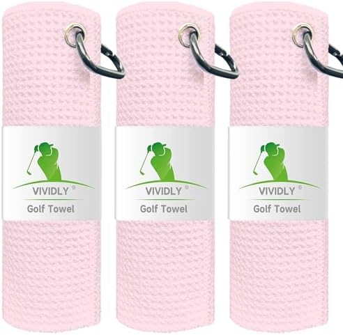 3 Pack 16"x16" Waffle Microfiber Golf Towels by VIVIDLY