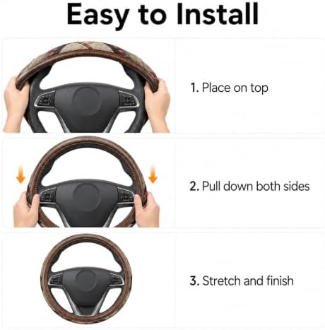 Universal 15inch Ethnic Style Baja Blanket Steering Wheel Cover - Image 7