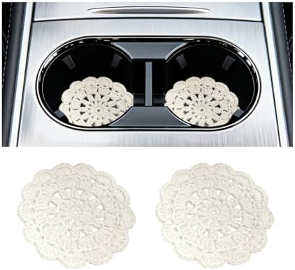 2PCS Handmade Crochet Car Cup Holder Coasters by TNAIYH