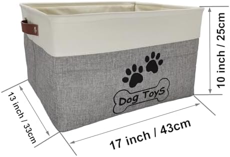 Large Dog Toy Basket Foldable Dog Toy Box Dog Toy Bin - Image 2