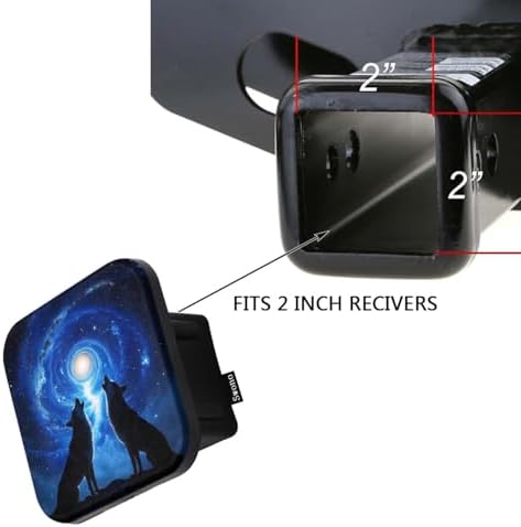 Swono Wolf Trailer Hitch Cover for 2" Receivers, Cosmos Galaxy Wildlife Wolf - Image 3