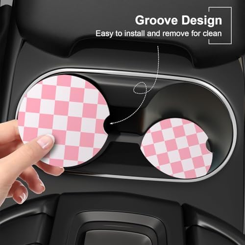Ceramic Car Coasters – Absorbent Car Cup Holder Coaster Set - Image 2