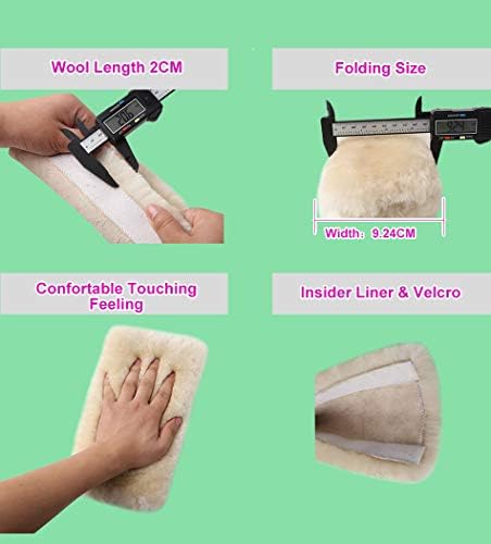 OGLAND 2 Pack Sheepskin Car Seat Belt Cover Pads | Wool Seatbelt Cushions - Image 5